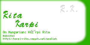 rita karpi business card